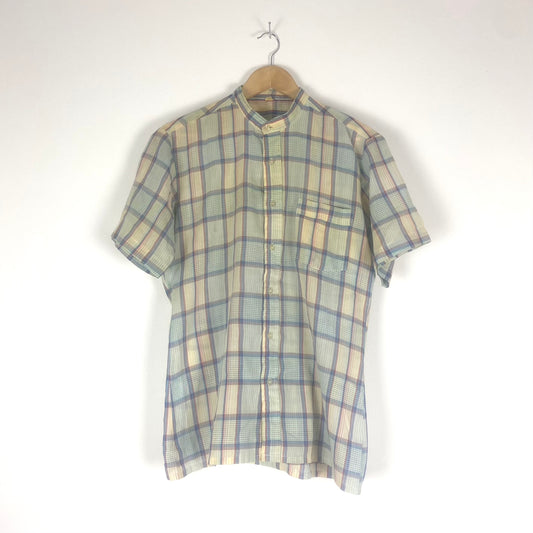 Vintage Stand Color Check Shirts (Size 39/40)