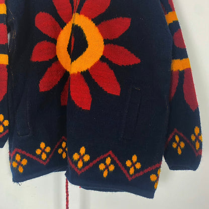 Vintage “Genesis” Flower Zip Knit Hoodie