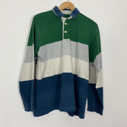 Vintage “Chemise Lacoste” Border Polo Shirts (S)