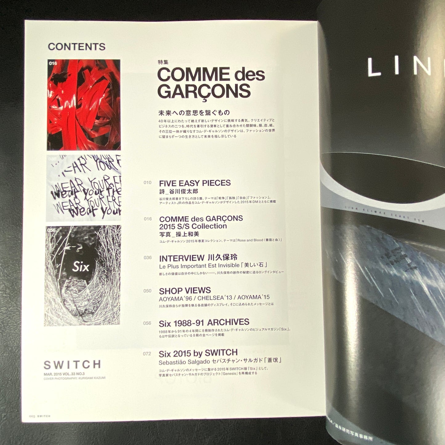 Switch Vol.33 No.3 Comme Des Garcons Connecting the Will to the Future