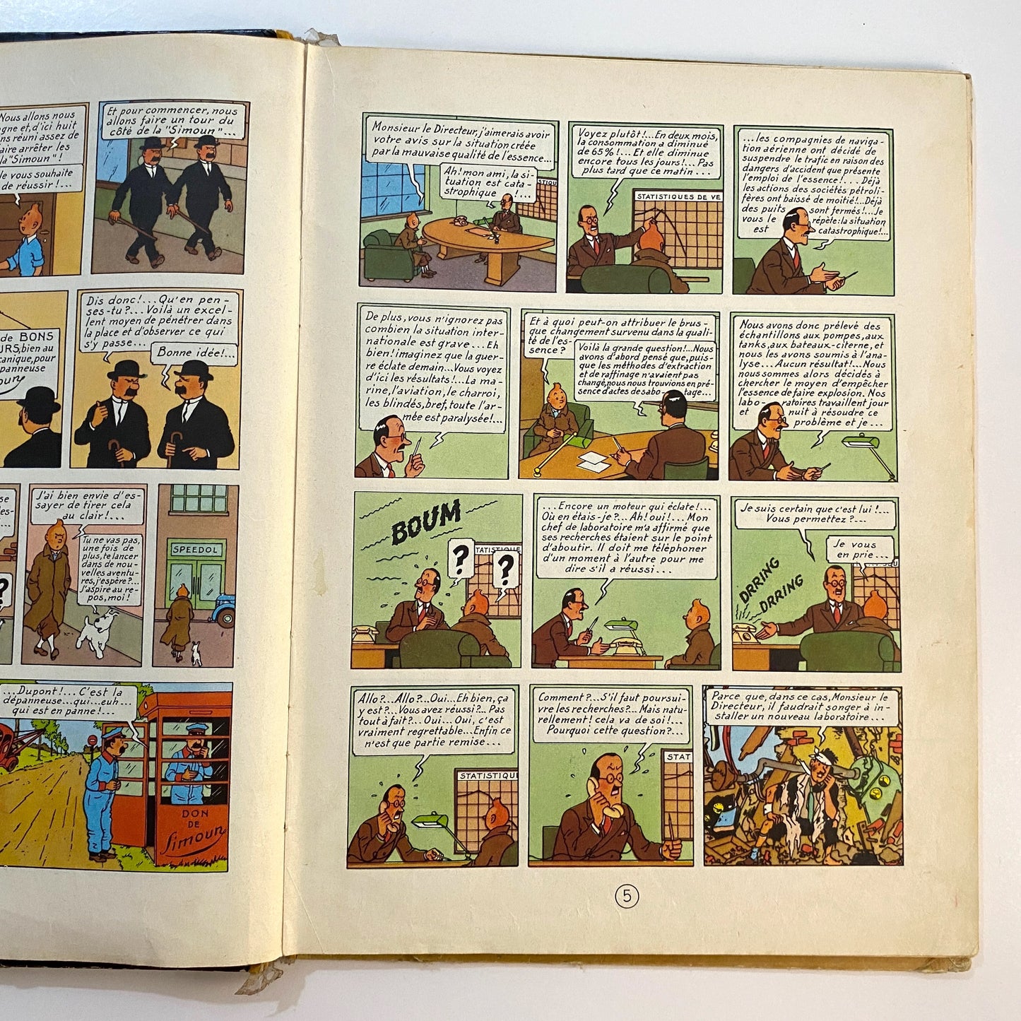 Tintin Au Pays de l'Or Noir Casterman Hergé en Français Bande Dessinée 1950